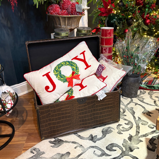 24"x13" Grand JOY Wreath Pillow