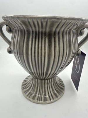 6" Gray Ceramic Art Deco Style Urn