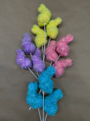 12" Tinsel Bunny Pick | Blue | Lavender | Pink | Yellow