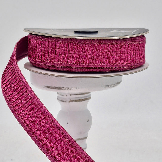 1"X10YD Hot Pink Pleated Metallic Ribbon