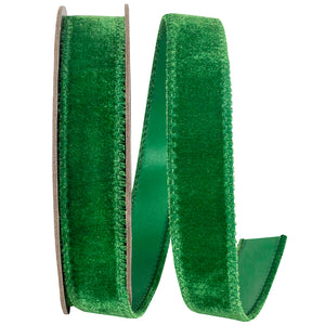 1" Emerald Green Luxe Plush Velvet Ribbon 10 Yards