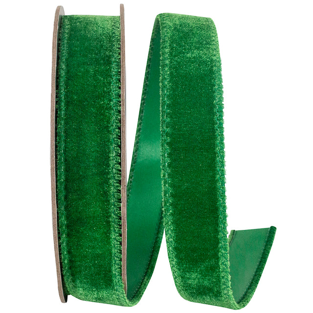 1" Emerald Green Luxe Plush Velvet Ribbon 10 Yards