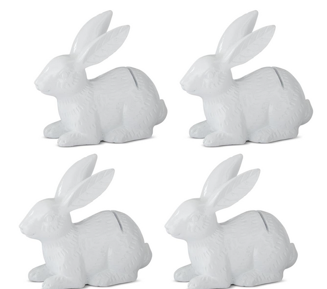 3" White Resin Easter Bunny | Place Card Holders | Box of 4