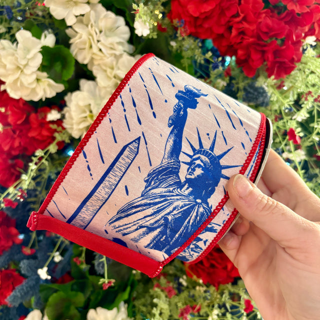 4"x10YDS Americana Toile USA Print Premium Ribbon