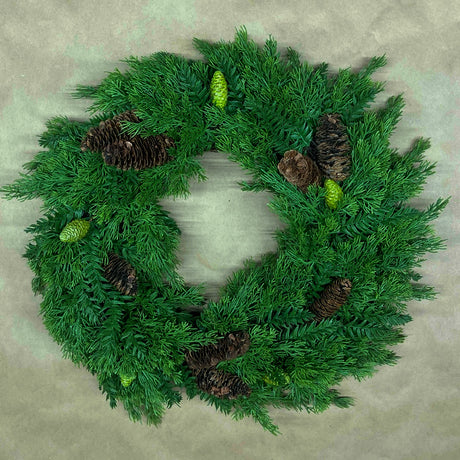 20 inch Cedar and Pinecone Wreath