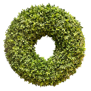 30" Green Boxwood Deluxe Wreath