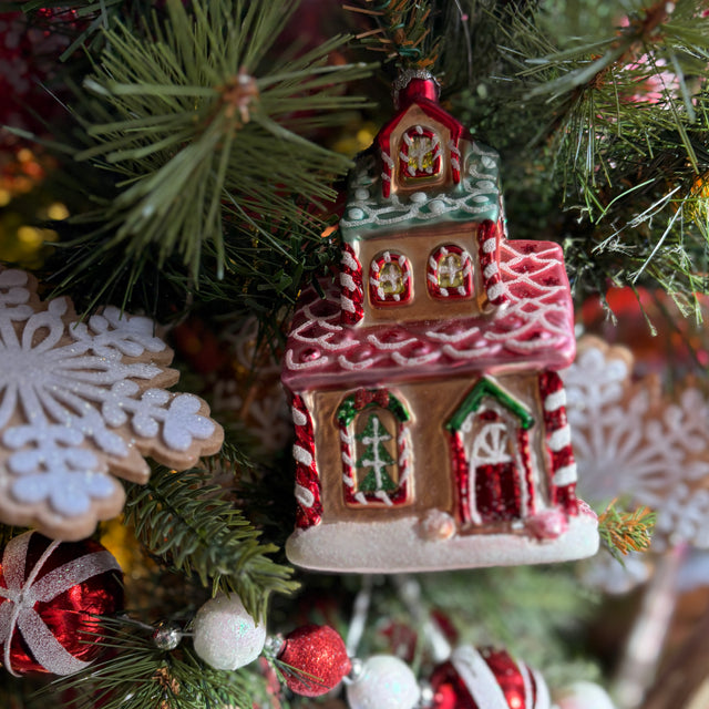 5" Bright Gingerbread House Ornament