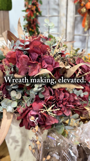 18" Harvest Burgundy Hydrangea and Foliage Bundle