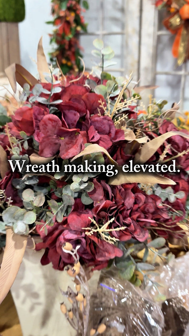 18" Harvest Burgundy Hydrangea and Foliage Bundle
