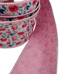 3" x 10YDS Poplin Ranunculus Pastel Ribbon
