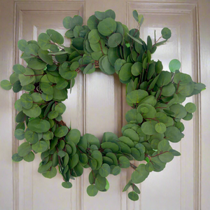 24" Silver Dollar Eucalyptus Wreath