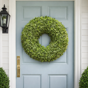 30" Green Boxwood Deluxe Wreath
