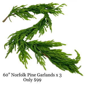 3 Basic Norfolk Garlands for $99