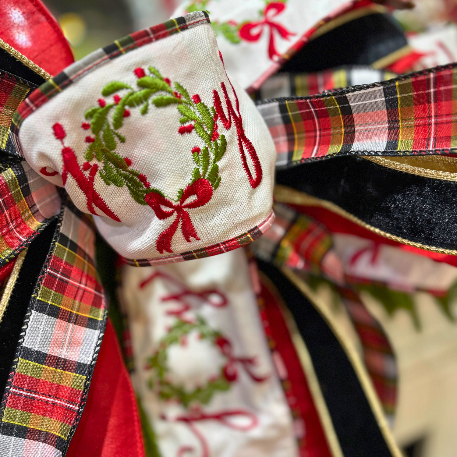 20" Classic Joy Designer Bow | Handtied Christmas Bow