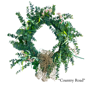 “Country Road” Designer Wreath 26"