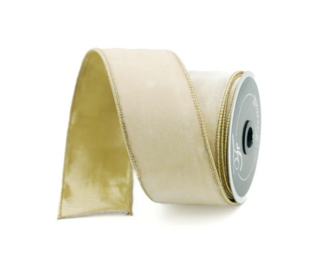 2.5" Cream Velvet Ribbon