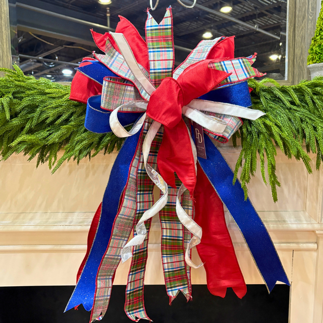 18” Royal Tartan Handtied Christmas Bow