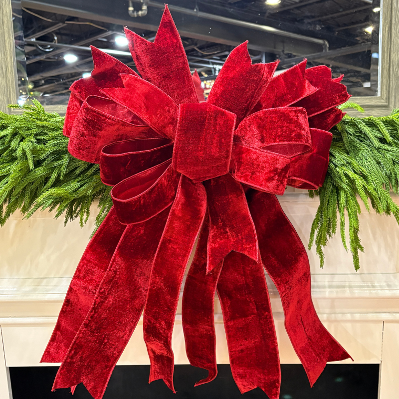 22" Crimson Classic Handtied Christmas Bow