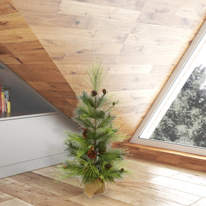 Larkspur Pine Tree with Burlap Base