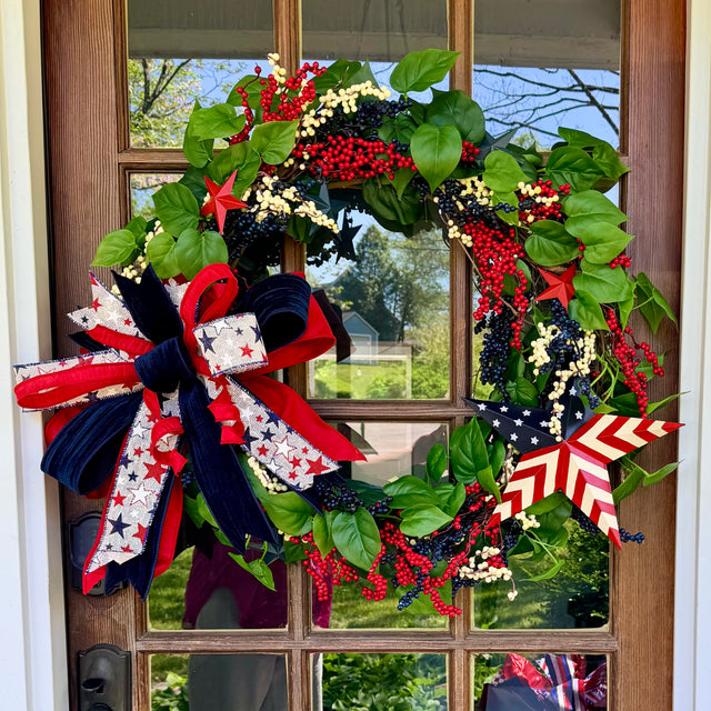 24" Custom Berry Patriotic Wreath
