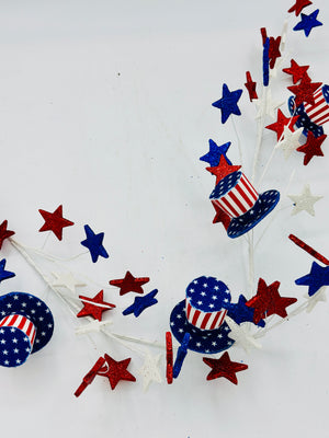 48" Americana Hat with Stars Garland