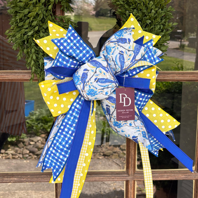 Sunny Bluebird Handtied Designer Bow