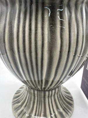 6" Gray Ceramic Art Deco Style Urn