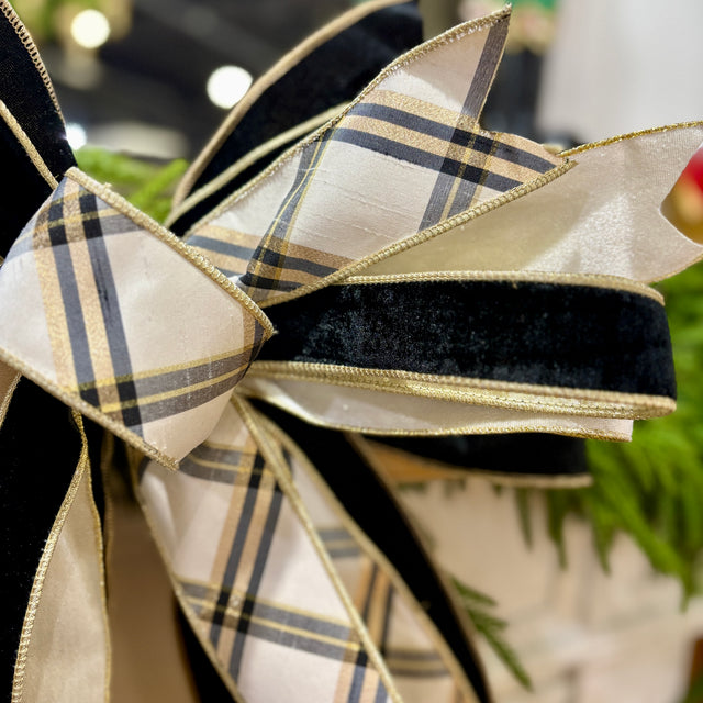 Midnight Glamour Christmas Bow | 20" Handtied Designer Bow