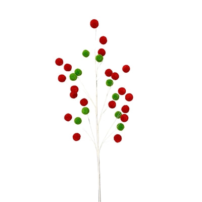 32" "Let the Festivities Begin" Pom Pom Spray | Red/Green