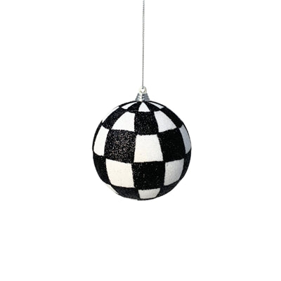 4" Check It Off The List Checkered Ball Ornament