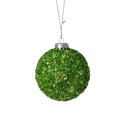 Diamond Sequin Bead Ball Ornament | Lime