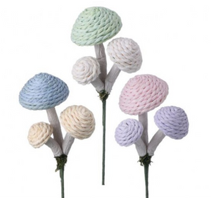 12" Natural Woven Mushroom Pick x3 – 3 Styles Available