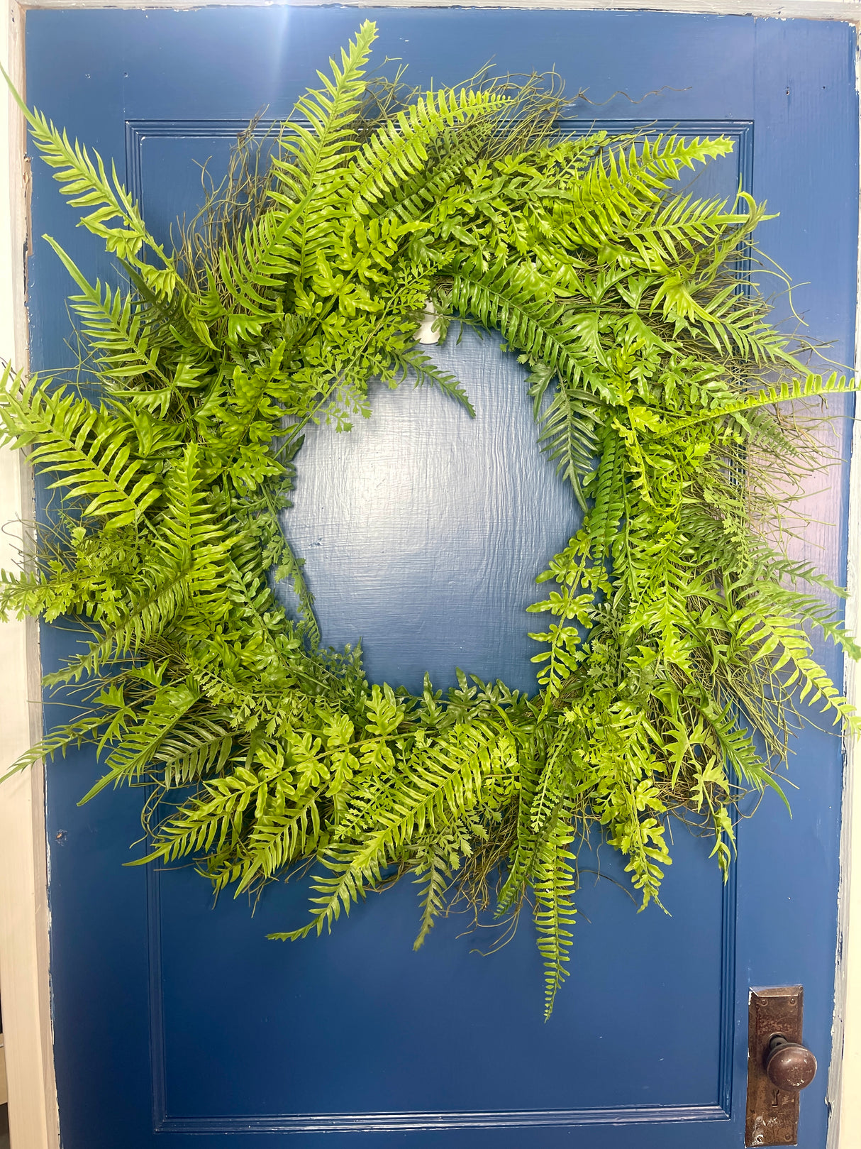 36" Natural Touch Fern Wreath | UV Treated