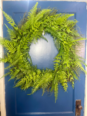 36" Natural Touch Fern Wreath | UV Treated