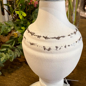 5.5"x13.25" White Metal Chalice Pillar Holder