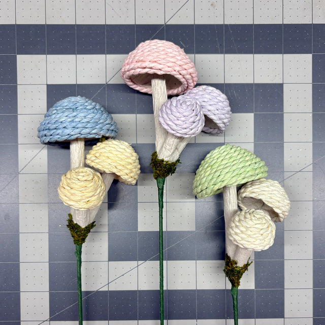 12" Natural Woven Mushroom Pick x3 – 3 Styles Available