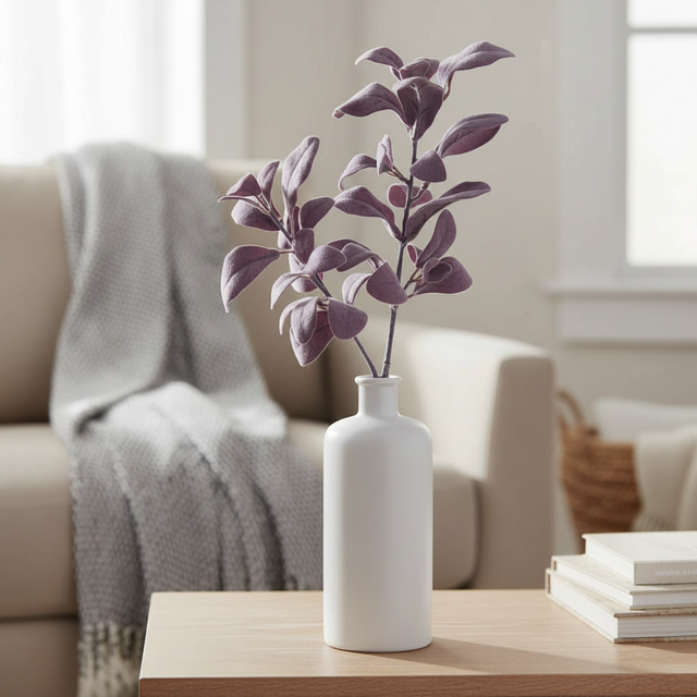 27" Artificial Frosted Burgundy Lamb’s Ear Spray