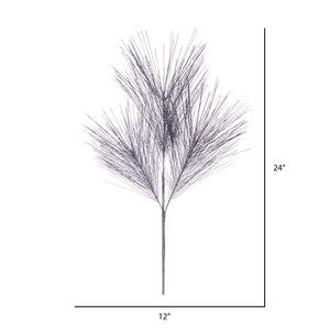 24" Silver Metallic Pine Needle