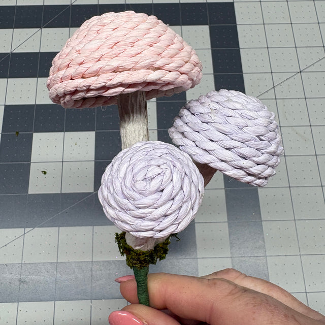 12" Natural Woven Mushroom Pick x3 – 3 Styles Available