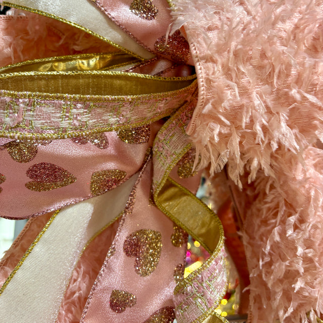 18" Sweetheart Shimmer Designer Handtied Bow | Valentine's Day Decor