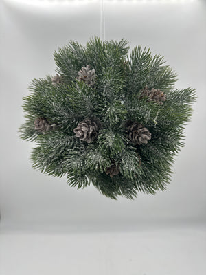 7” Pine Orb with Pinecone Ornament