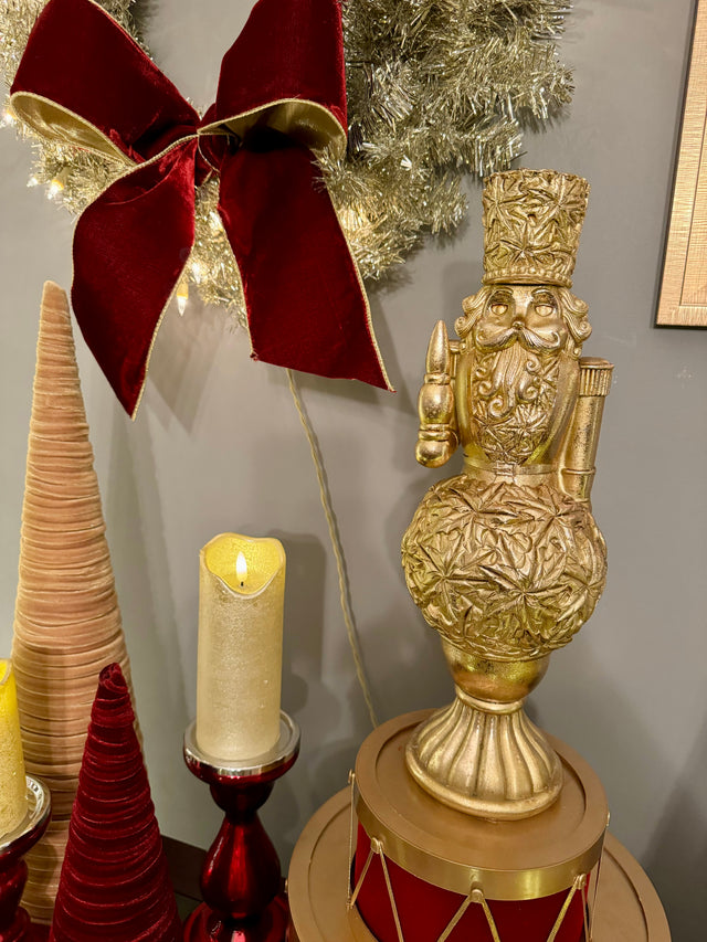 15.5" Gold Resin Nutcracker Topiary