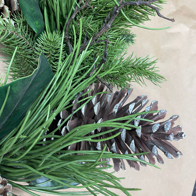 26" Long Needle Pine with Pinecones Fir Magnolia Wreath