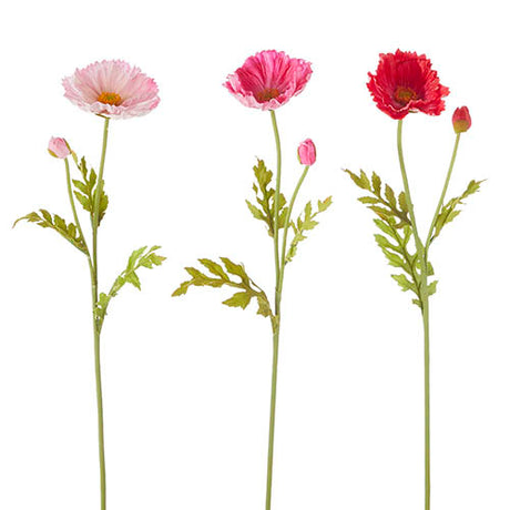 23 inch Real Touch Poppy Stem