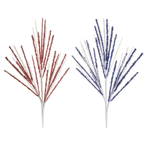 16.5" Glittered Spray | Red or Blue