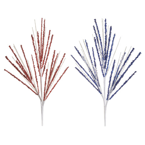 16.5" Glittered Spray | Red or Blue
