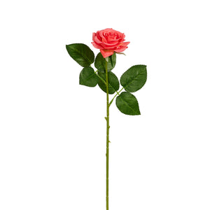 17" Bright Coral | Real Touch Rose Stem