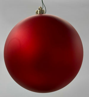 6" Red Matte Glass Bauble