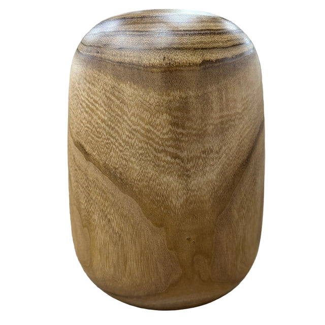Wooden vase on a white background