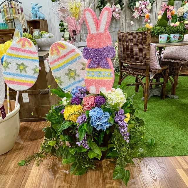 36" Large Glittered Easter Egg | Polka Dots or Floral Designs